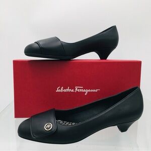 Salvatore Ferragamo KYRA Nero Calf Women’s Pump Size 9 C Wide